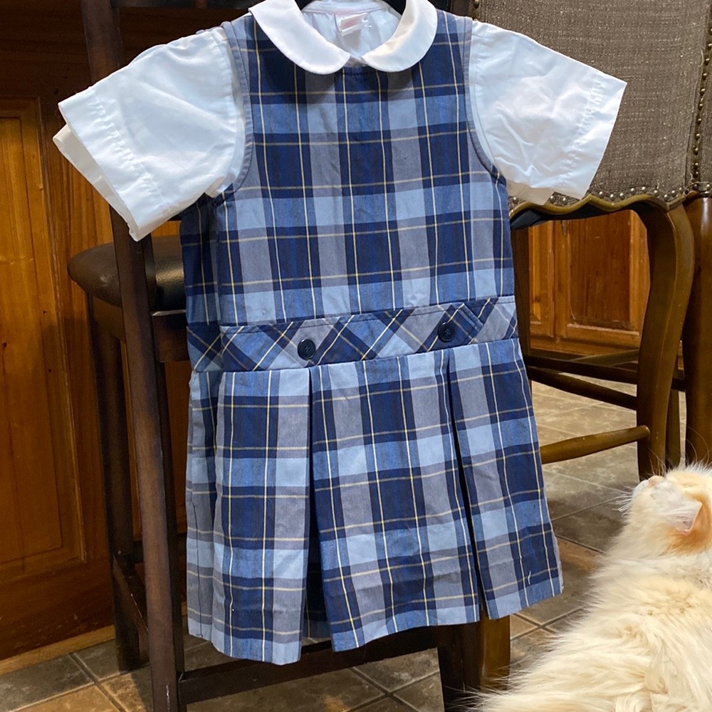 Becky thatcher jumper sets with peterpan collar shirt- size 7 plaid #57